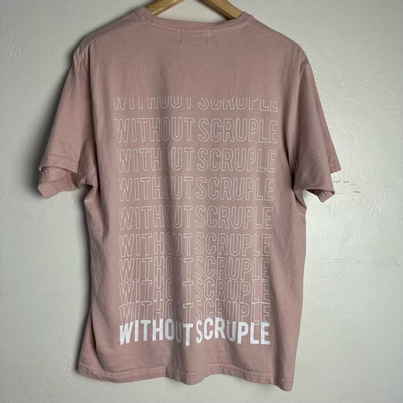 Azul By Moussy T Shirt Pink “Without Scruple” Women's Size Large‎ - Picture 5 of 7